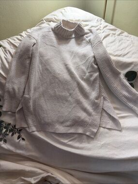a new day Cream Ribbed Turtleneck Sweater